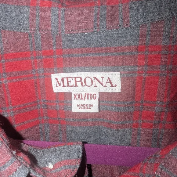 Merona Men's Big/Tall Classic Red Flannel Shirt - Picture 2 of 3